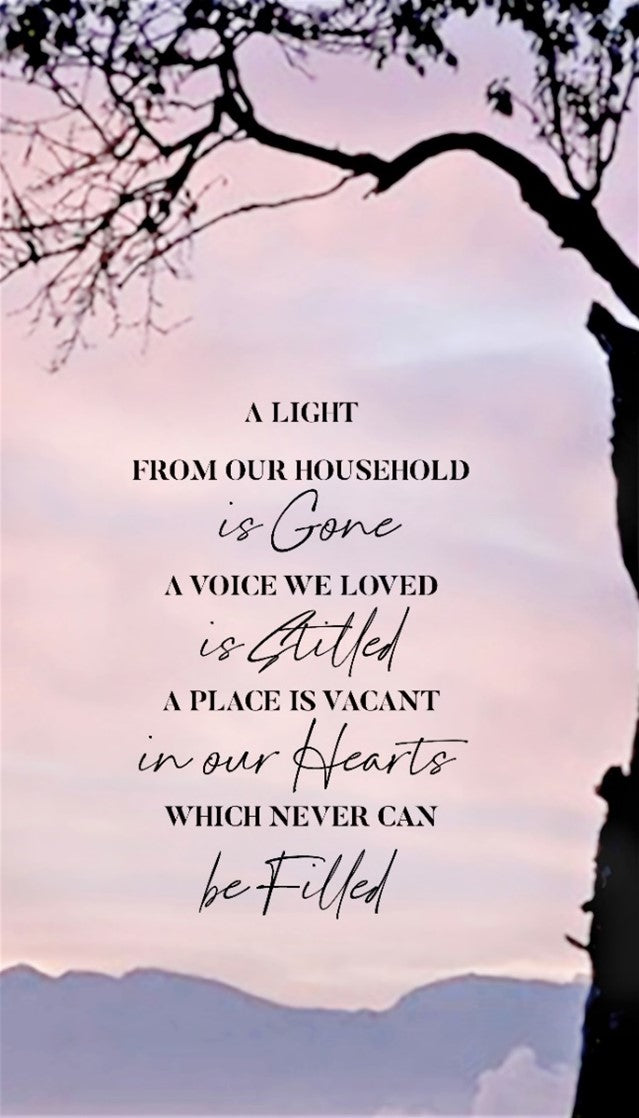 A Light from Our Household Is Gone II - Bereavement Wall Art