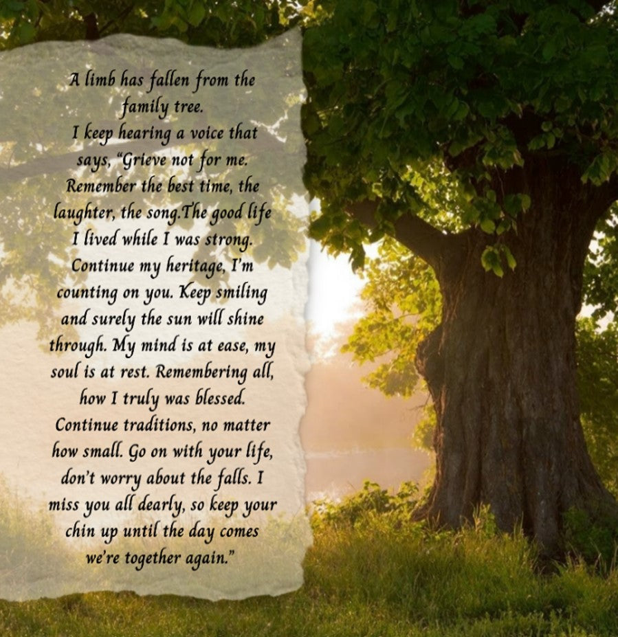 A Limb Has Fallen from the Family Tree - Bereavement Wall Art