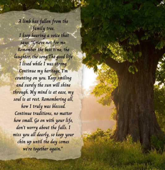 A Limb Has Fallen from the Family Tree - Bereavement Wall Art