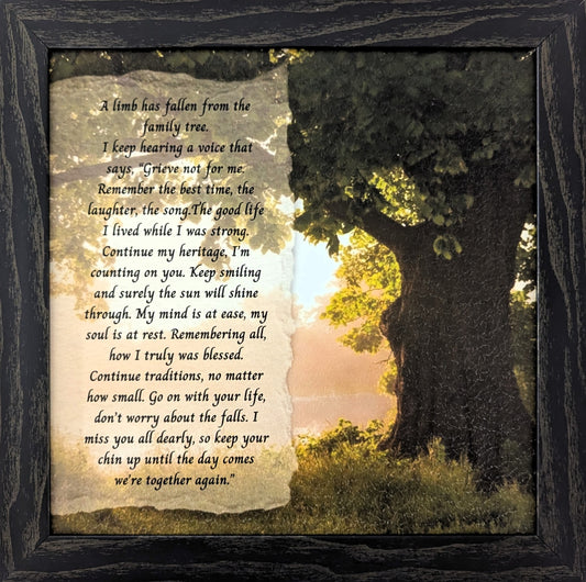A Limb Has Fallen from the Family Tree - Bereavement Wall Art
