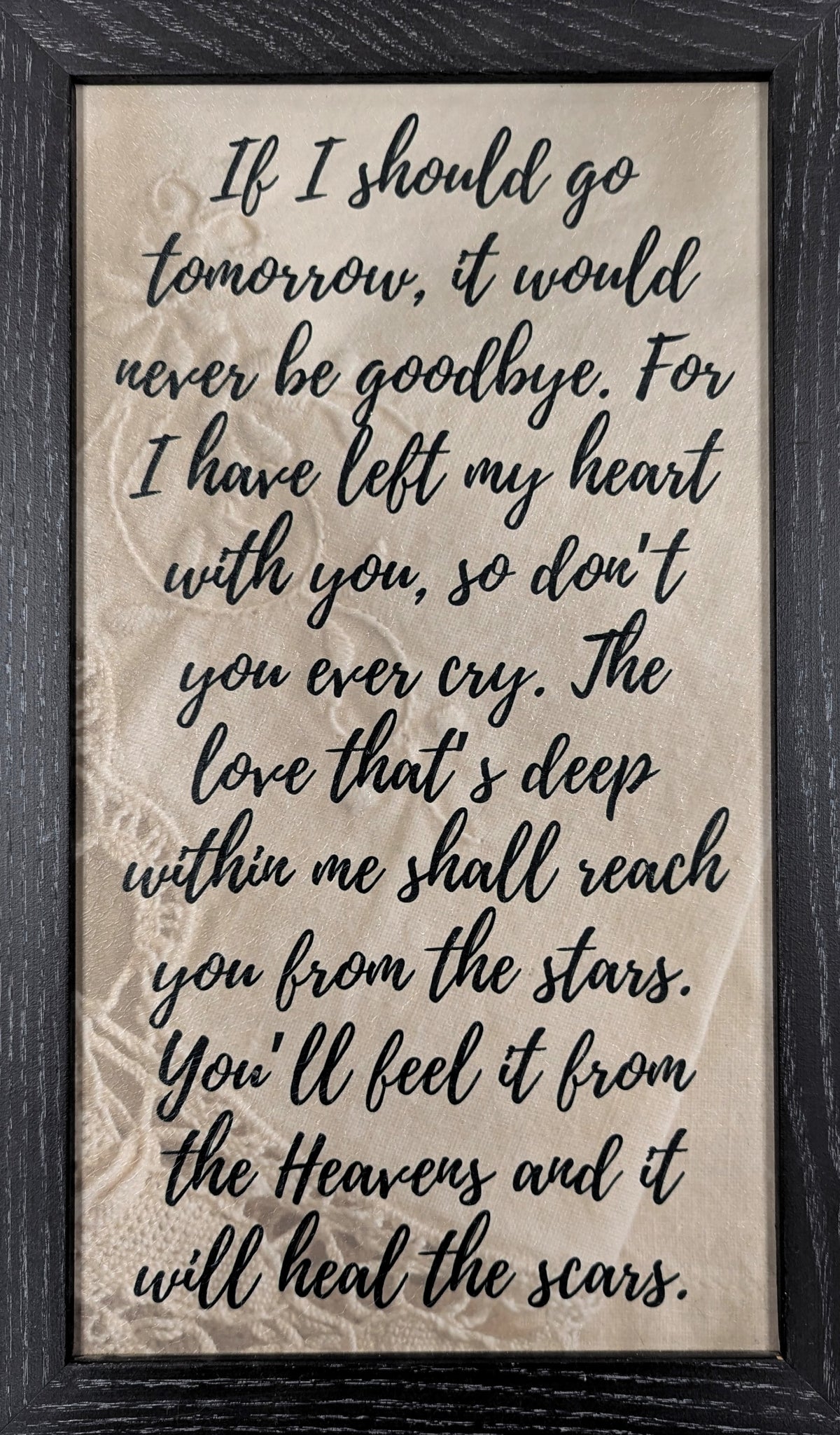 If I Should Go Tomorrow- Bereavement Wall Art