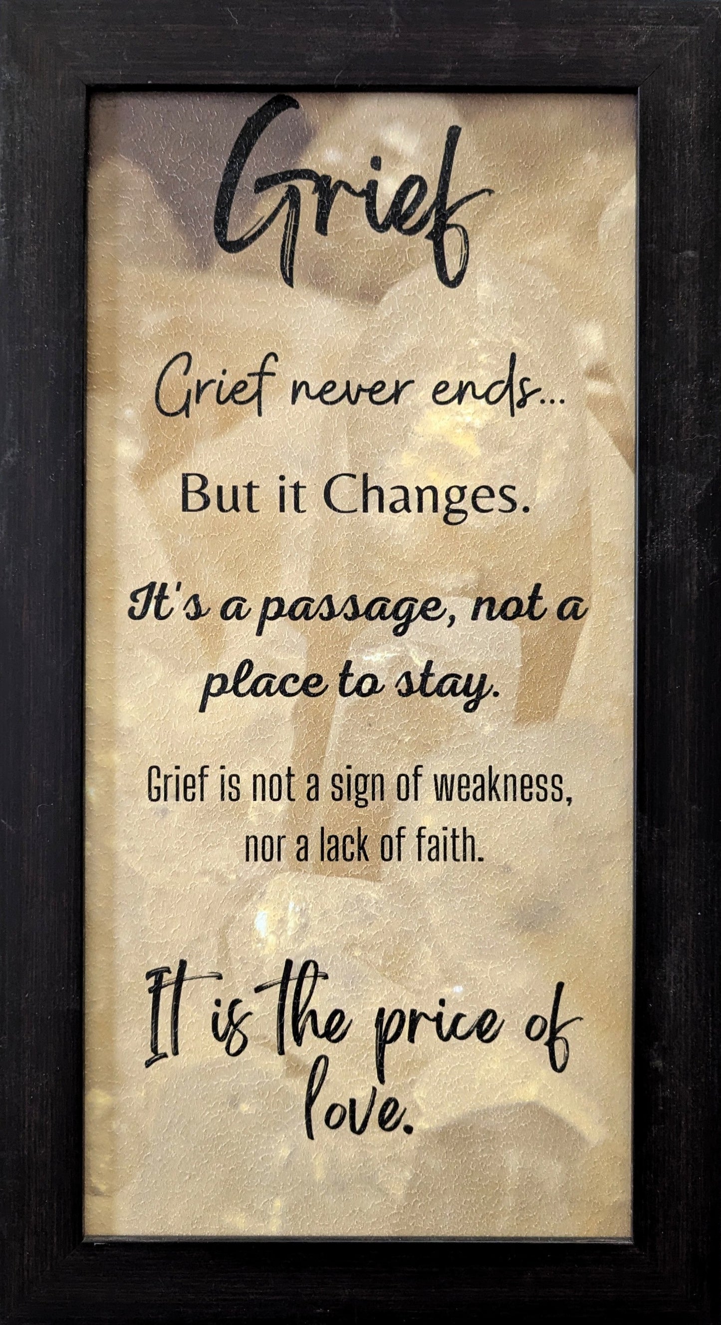 Grief Never Ends - Bereavement Wall Art